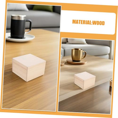 Zerodeko 2pcs Unfinished Wooden Storage Box with Slide Lid Small Beige Jewelry Organizer for Diy Crafts Present Packaging Weddings and Special Occasions