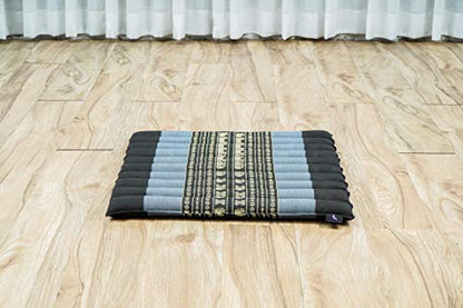 Leewadee Meditation Cushion Set – 1 Small Zafu Yoga Pillow and 1 Small Roll-Up Zabuton Mat Filled with Kapok - color: Sf15 - Blue