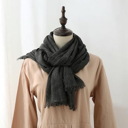Pashmina Shawl Party Wraps Evening Dress Bridesmaid Long Cotton Scarves for Wedding - color: Black Grey 19