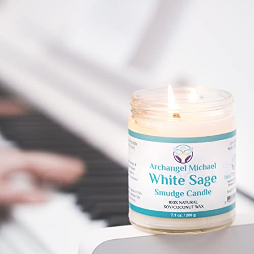 White Sage Candles for Cleansing House Chakra Healing | Energy Cleansing Smudge Candle | Natural Aromatherapy Candle | Sage for Cleansing House Negative Energy (7 oz) (White Sage)