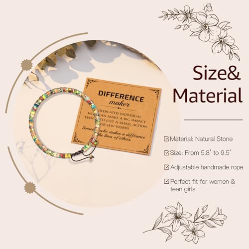 Thank You Gifts for Women: Teacher Appreciation Office Gifts for Coworkers Employee Boss Lady Manager Colleague Natural Stone Bracelet - color: King-MAKER