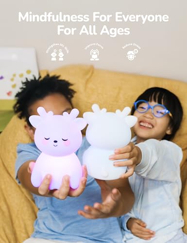 Breathing Pal 'Deedee'- Mindfulness Breathing Light, Guided Visual Meditation Breathing Light, Anxiety Relief Items for Calm Down Corner/Meditation/Sleep for Adult&Kid - size: DeeDee (Deer)