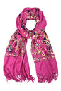 Urban CoCo Women's Embroidered Tassel Long Shawl Oversize Scarf Wraps for Women - color: #4-rose