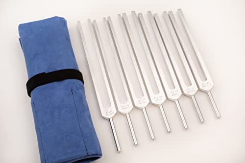 Chakra Tuning Forks Set for Healing – 7 Chakra Frequencies 126.22Hz to 221.23Hz | Precision-Machined Aluminum Alloy | Made in USA |Chakra Healing, Sound Therapy, Reiki, Yoga, Energy Balancing Tools. - size: Chakra - 7 Piece Set