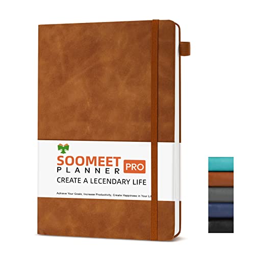 Lined Journal Notebook, 200 Pages, Leather Hardcover Notebooks, A5 College Ruled Thick Classic with Pen Loop Notebook Journals for Writing, for Women Men Office School, 5.75'' X 8.38'', Brown - color: Brown