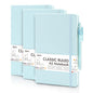 feela 3 Pack Notebooks Journals Bulk, Hardcover Notebook Classic Ruled Lined Journals with Pen Holder for Women Girls School Business Supplies, with 3 Black Pens, 120 GSM, 5.1”x8.3”, A5, Sky Blue - color: 3 Sky Blue