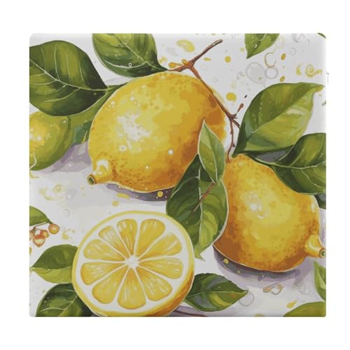 Fruits Lemon Degrees of Comfort Meditation Floor Pillow, Square Large Pillows Seating for Adults, Tufted Corduroy Cushions for Outdoor Yoga Tatami Fireplace Living Room 15x15 Inch