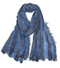 Artistic Retro Cotton And Linen Scarf, Plain Tie Dye Gradient Autumn And Winter New Soft Cotton Shawl - color: Blue