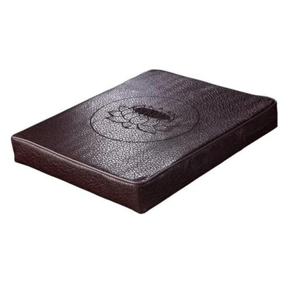 Leather Square Meditation Cushion, Meditation Kneeling Cushion Futon, Thickened Living Room Floor Cushion, for Floor Bedroom Balcony Sitting Pier Cushion(Brown)