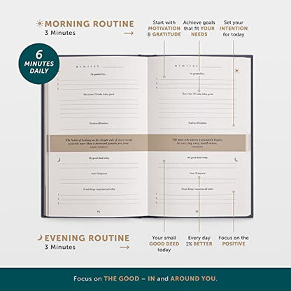 6-Minute Diary – 3-Million-User Gratitude Journal for Women & Men with Prompts – Guided Self Care Book Based on Positive Psychology – Daily Manifestation - color: Black