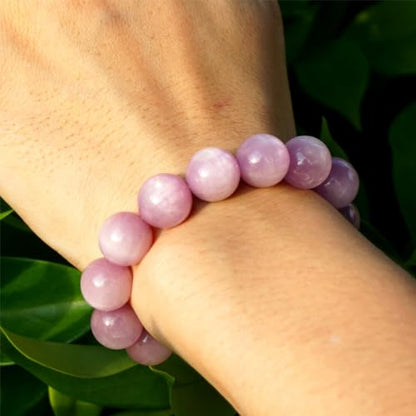Natural Handmade Healing Chakra Bracelet - color: 12mm-Kunzite-FOR 8-8.7 INCH WRIST