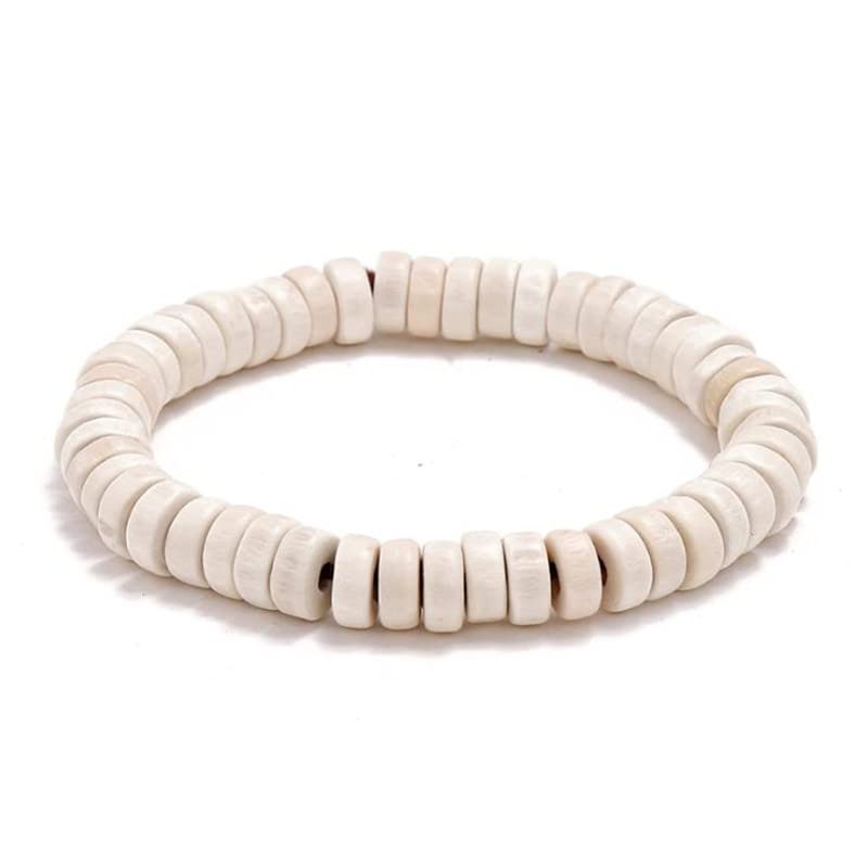 COLORFUL BLING Handmade Wooden Prayer Beaded Bracelet for Men Women Tibetan Buddhist Meditation Mala Beaded Stretch Bracelet Bangle Wood Jewelry - color: 12pcs