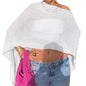 Women Sheer Poncho Top Knit Crochet Lightweight See Through Shawl Summer Shrug Beach Cover Up - color: A1 Pure White