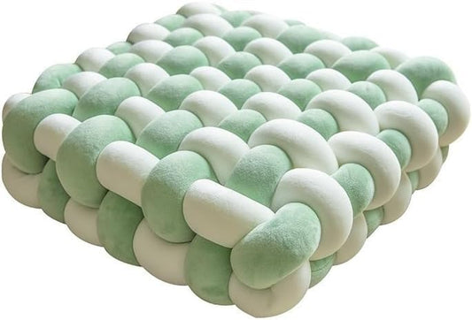 Hand-Knitted Meditation Floor Pillow Square Knot Cushion Sitting Yoga Soft Velvet Plush Floor Seating Bohemian Tatami Seat Pad Living Room Bedroom Handwoven Throw Accent(D,30x33x12cm) - color: D, size: 30x33x12cm