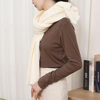 Shawl Wraps Women Fashion Knitted Shawls and Wraps Cardigan Cape Crochet Winter Shoulder Top Sweater Shawl Scarf - color: A Beige White