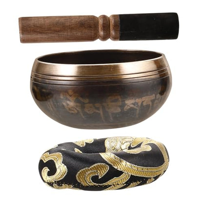 1set Meditation Singing Bowl Handcrafted Sound Bowl Mallet Cushion for Mindfulness Spiritual Practices Decorative for Home Decor