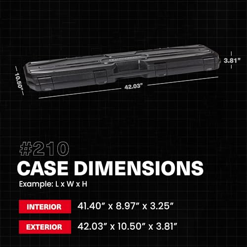 Condition 1 42” Economy Single Gun Carrying Case Model 210 with Foam, Long Storage Case, Fits Scope, Lockable TSA Friendly, Water Resistant, Made in USA, 42.03"x10.50"x3.81"