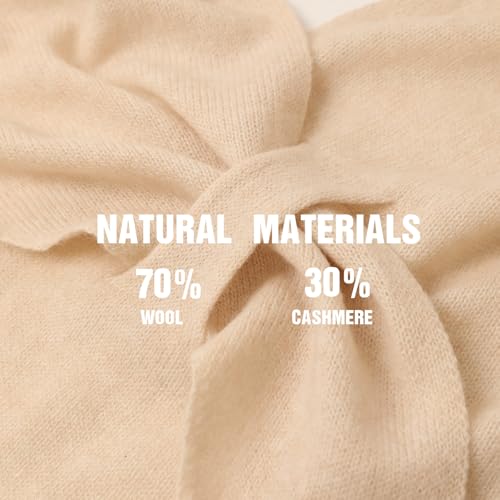 Cashmere Blend Shawl Wraps for Women,Cashmere Poncho Pashmina for Women Travel Scarf for All-Season with Gift Box - color: Khaki