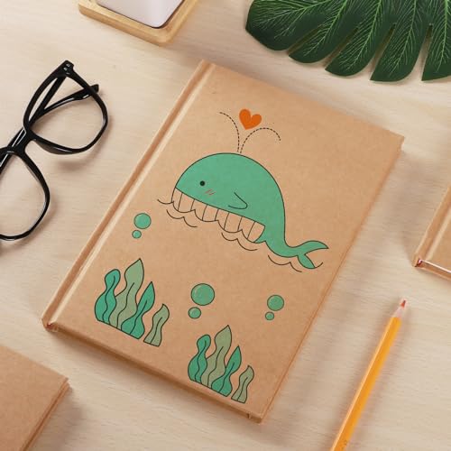 zmybcpack 6 Pack A5 Kraft Hardcover Sketchbook Blank Notebook Journal, 5.51" x 8.26", 120Pages/60 Sheets, 100gsm, Unlined Notebooks Blank Sketch Books for Travelers, Students, Office - size: 5.51" x 8.26" (6 pack)