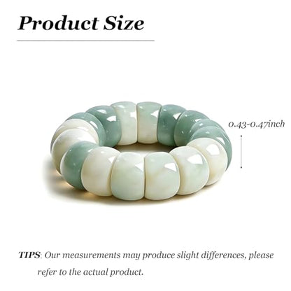 Roe Dolph Bodhi Bead Fidget Anxiety Bracelet for Women Men Chunky Stretch Beaded Mindful Jewelry Daily Reminder Gift for Mom Wife Friend - color: B1:green