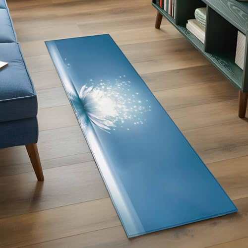 2x6ft Rectangle Rug,Meditation Lotus Flower Washable Area Rugs Non-Slip Accent Rug Asian Zen Spiritual Soft Circle Carpet for Living Room Bedroom Home Office Decor - size: 24x72in