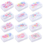 Goodma Thank You 12 Pieces Rectangular Plastic Storage Boxes with Hinged Lids for Small Items and Craft Projects, 3.3 x 2.2 x 1 inch (Frosted White) - color: Frosted White