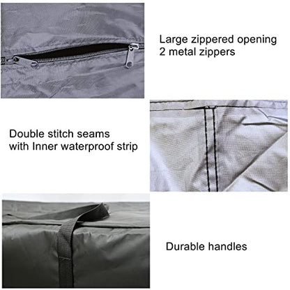 2 Pack Outdoor Patio Cushion Storage Bag 68"x30"x20", UV-Resistant Waterproof Outdoor Cushion Storage Bag for Patio, Lawn & Indoor Use