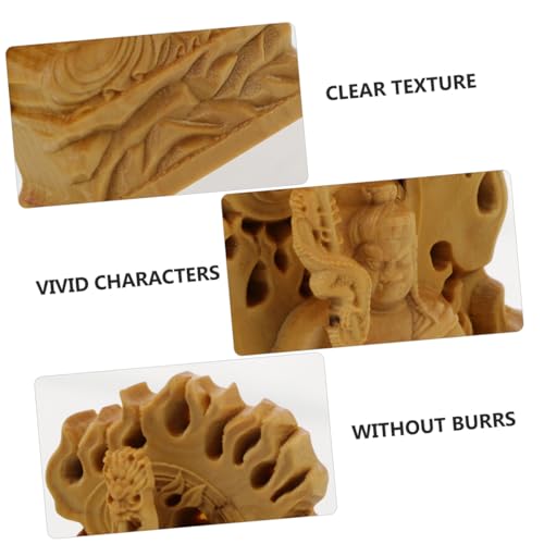 Acalanatha Buddha Statue Wood Carving Yellow Cypress Fudo Sculpture for Home Decor Feng Shui Ornament for Meditation and Zen Spaces