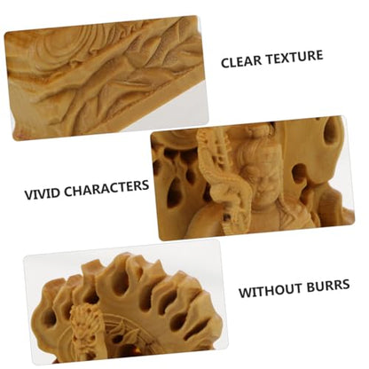 Acalanatha Buddha Statue Wood Carving Yellow Cypress Fudo Sculpture for Home Decor Feng Shui Ornament for Meditation and Zen Spaces