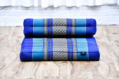 Leewadee Foldable Floor Mattress – 2 in 1 Floor Meditation Mat for Yoga and Relaxation, Seating Futon with Kapok - color: Sf28 - Blue