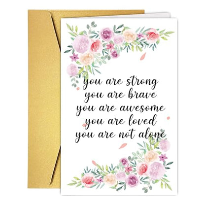 Thinking Of You Card support card Cancer Uplifting Cards Encouragement for friend Surgery Cards Here for you gift grief loss in need - color: #9