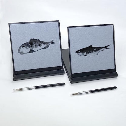 2 Pack Parallel Halo Water Drawing Board Mini Zen Buddha Meditation Drawing Board Paint with Water for Relaxation, Small Travel Size Magic Drawing Watercolor with Brush