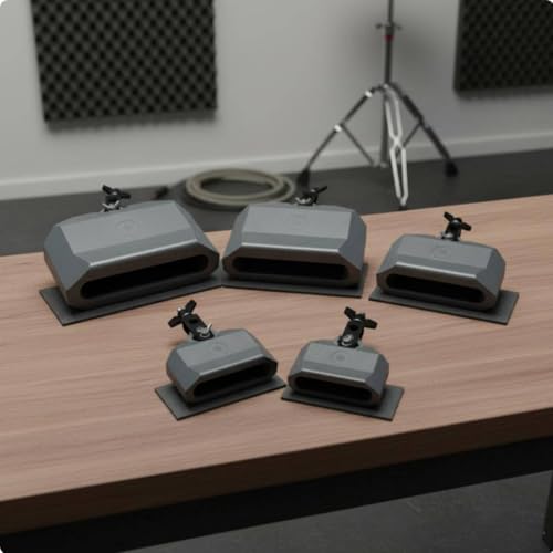 Qianly Percussion Block High and Low Pitch Mountable Percussion Block for Percussionists, Studio Sound Production, Black - color: Black