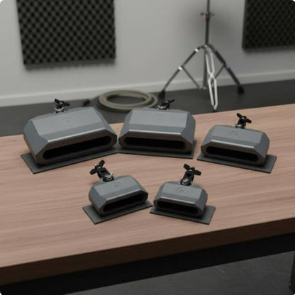 Qianly Percussion Block High and Low Pitch Mountable Percussion Block for Percussionists, Studio Sound Production, Black - color: Black