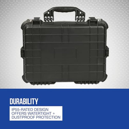 Strongway 20in. Plastic Waterproof Storage Case With Foam, Ammo Box, Fit Use of Drones,Camera,Equipments,Pistols, (Black) - color: Black