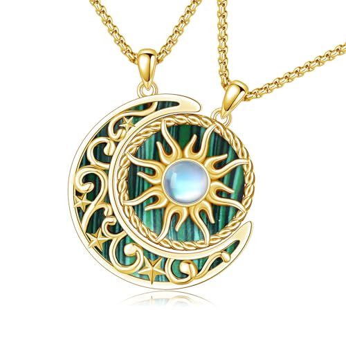 Yin Yang Necklaces for Women Men 925 Sterling Silver Pendant Necklace Yin Yang Jewelry for Women Men Couples - style: Sun Moon #7