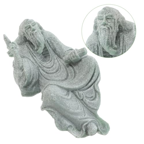 Hemoton Decorative Buddha Figurine Sandstone Craft for Zen Garden Tranquil Monk Statue for Home Decor and Fish Tank Unique Miniature Bonsai Ornament
