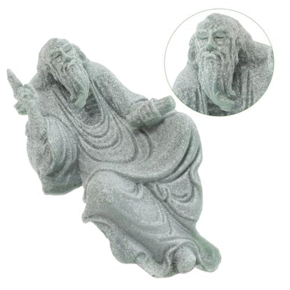 Hemoton Decorative Buddha Figurine Sandstone Craft for Zen Garden Tranquil Monk Statue for Home Decor and Fish Tank Unique Miniature Bonsai Ornament