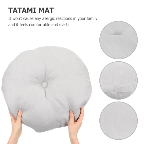 Holibanna Japanese Style Zafu Floor Cushion Small Light Gray Tatami Seat Pad Comfortable Meditation Pillow for Living Room Bedroom Window Seating