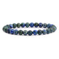 Justinstones Gem Semi Precious Gemstone 6mm Round Beads Stretch Bracelet 6.5 Inch Unisex - color: Lapis Chrysocolla