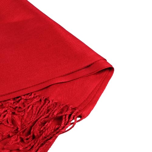 TZ Promise Women Pashmina Shawls and Wraps for Evening Dresses,Soft Large Long Scarf for Wedding,Bride Bridesmaid Gifts - color: Red