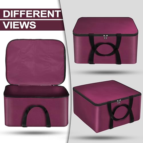 Storite 2 Pack Small Non-Woven Fabric Clothes Storage Bags | Foldable Wardrobe Organizer with Zipper & Handle | Underbed Cloth Storage Box for Sarees, Blankets & Toys (Non-Woven, 41_35_23.5 cm)