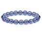 Amandastone Natural Gemstone 10mm Round Beads Stretch Bracelet 7 Inch - color: Aqua Blue Clear Quartz
