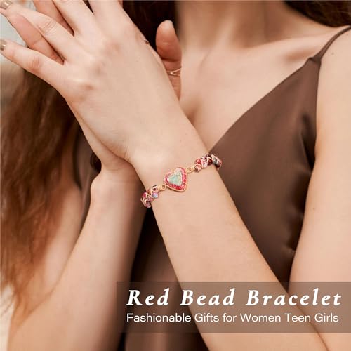 Gifts for Daughter Granddaughter, To My Mom Grandma Wife Girlfriend Sister Jasper Heart Bracelets Birthday Graduation Anniversary Christmas Stocking Stuffers Valentines Mothers Day Jewelry - style: 3.Gift To My Granddaughter: Purple Beads