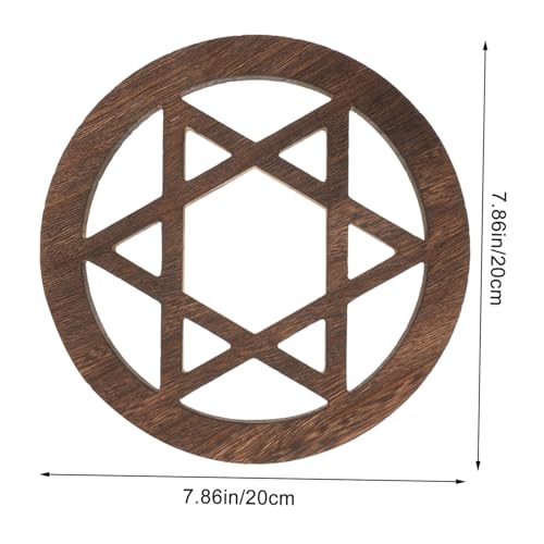 HOOTNEE Wooden Star Altar Decor Carving for Rituals Retro Style Ceremony Ornament for Home Decoration and Spiritual Practices Versatile Mat for Altar Wall Art