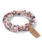 3 PCS Healing Crystal Bracelets for Women 8mm Natural Stone Beaded Stretch Bracelet Amethyst Jewelry Gifts - color: 4,6,8mm Pink Zebra Jasper