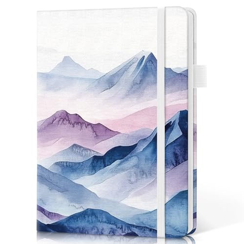 Taja Pretty Lined Journal for Women, Aesthetic Cute Hardcover Leather Journal for Writing, A5 College Ruled Notebook for Work & Note Taking, Perfect for Office School Home, 160 Pages, Distant Peak - color: D-Distant Peak, style: A-Lined