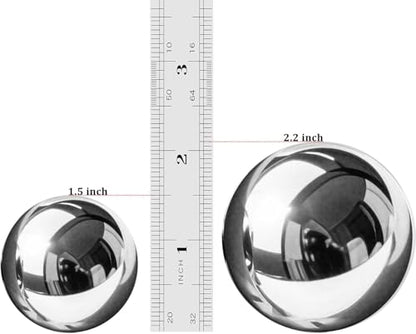 1.5-inch Stainless Steel Chiming Baoding Balls Chinese Health Balls for Hand Therapy, Exercise & Stress Relief (1.5inch)