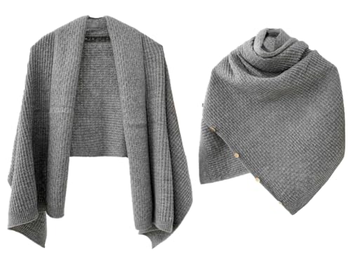 Shawl Wraps Women Fashion Knitted Shawls and Wraps Cardigan Cape Crochet Winter Shoulder Top Sweater Shawl Scarf - color: A Grey