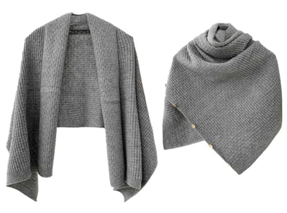 Shawl Wraps Women Fashion Knitted Shawls and Wraps Cardigan Cape Crochet Winter Shoulder Top Sweater Shawl Scarf - color: A Grey